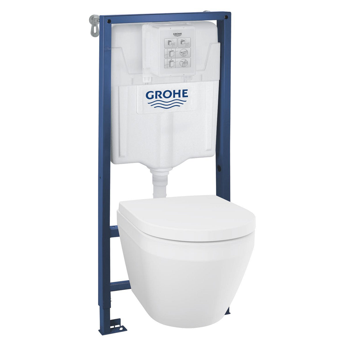 Структура за вграждане Solido 3 в 1 с тоалетна чиния Euroceramic Compact, без бутон