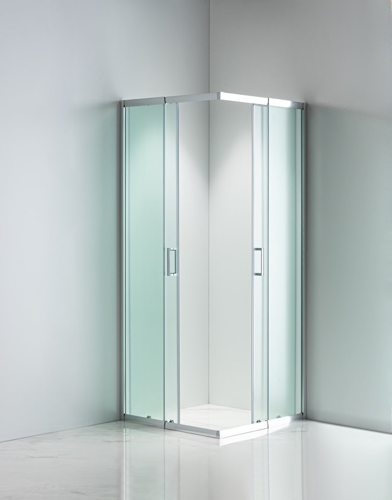 Квадратна душ кабина с плъзгащи врати мат 70-80 × 70-80 см, профил хром - Cascada — снимка 1