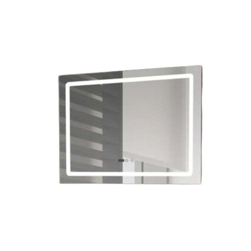 Огледало за баня с LED осветление Линеа, Бял, 80 × 4 × 60 см - Makena — снимка 1