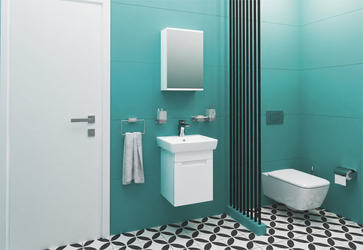Visota 3032-lower — примерна композиция; продава се само Долен шкаф с мивка ЛУНА 40 PVC, ширина 40 см, бял гланц - Visota