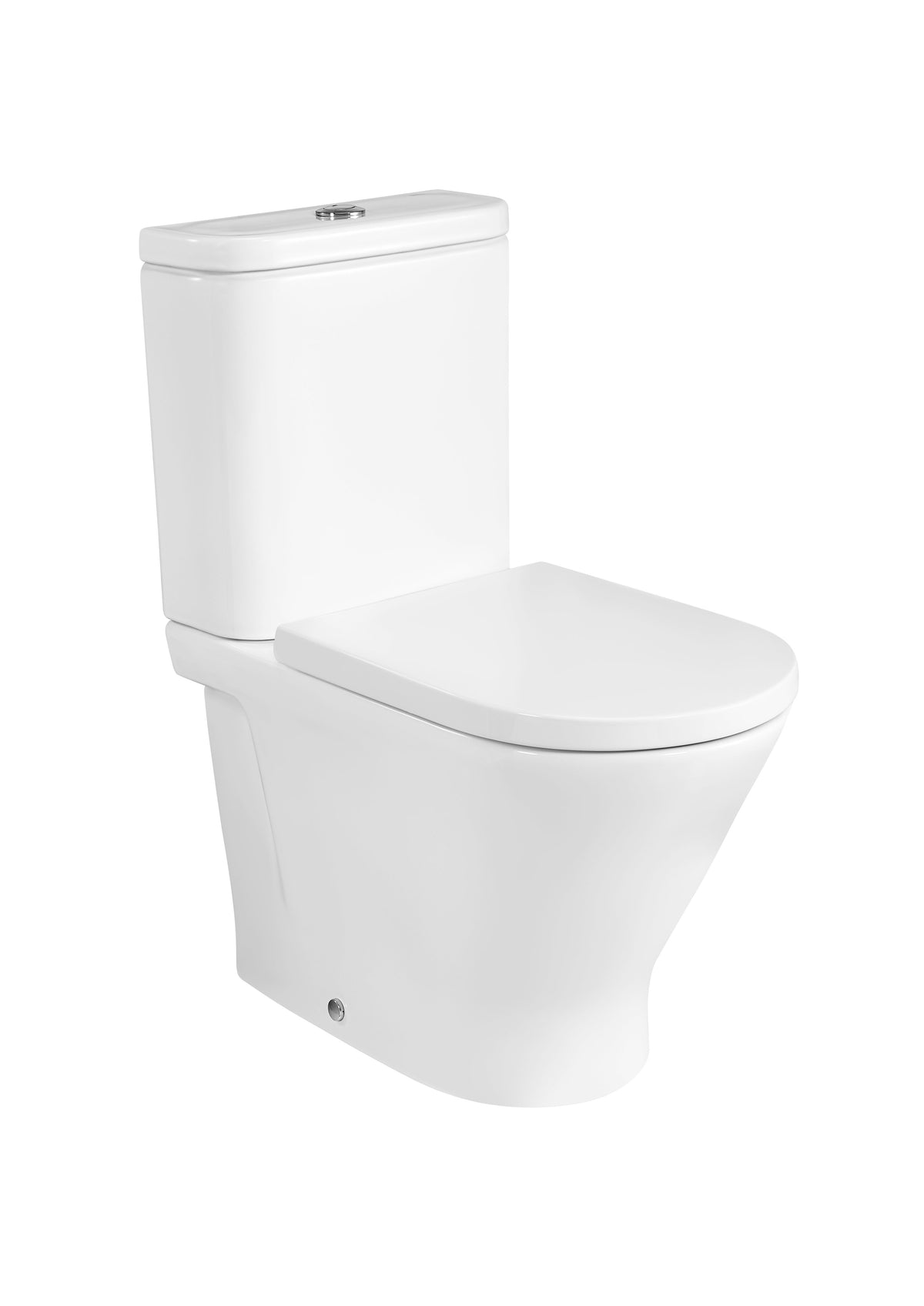 ROUND - тоалетна чиния за моноблок, долепена до стената, с двойно оттичане, Rimless - The Gap