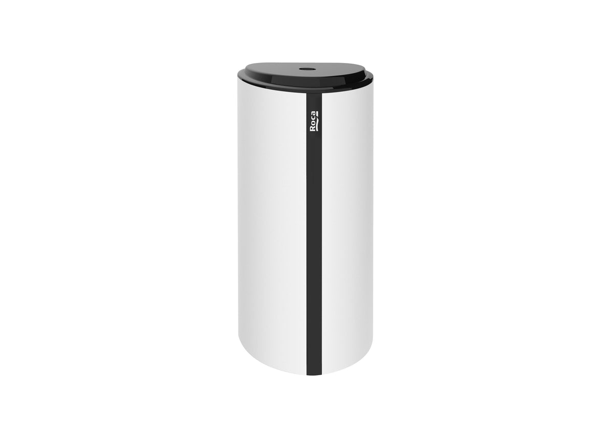 Стенен дозатор за сапун или хидроалкохолен гел със сензор. Захранва се от четири алкални батерии 1,5V LRG6 (AA). ABS. Бя