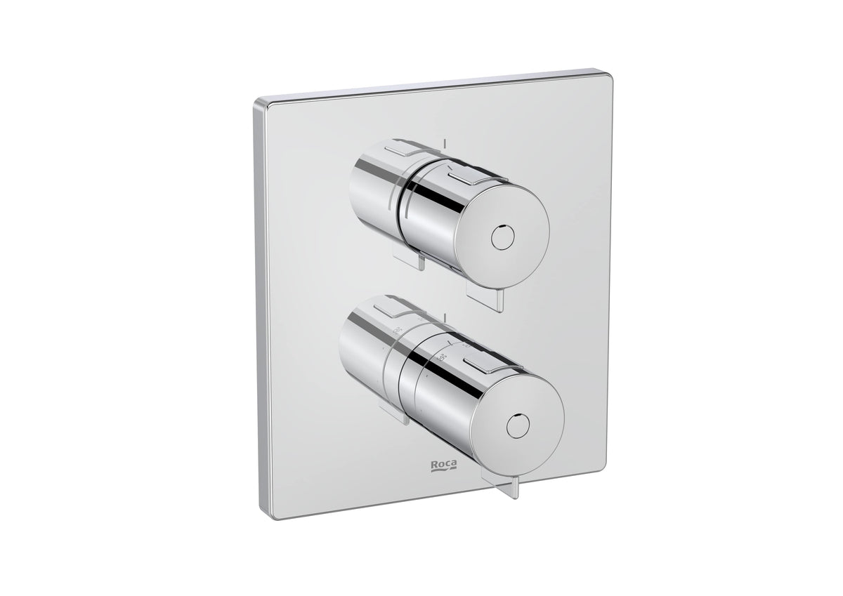 Square - вграден термостатичен смесител за душ (1 изход). Да се окомплектова с RocaBox A525869405 - T-500