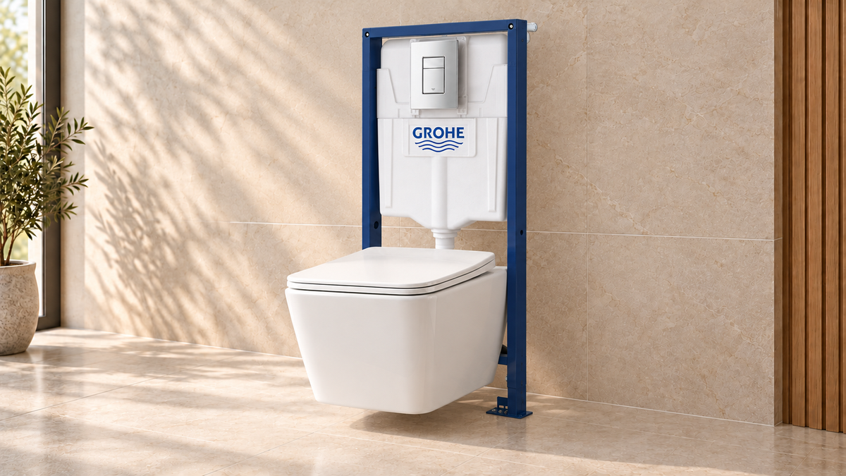 Комплект GROHE Rapid SL + Cascada Eclipse — тоалетна пред структурата, под ъгъл