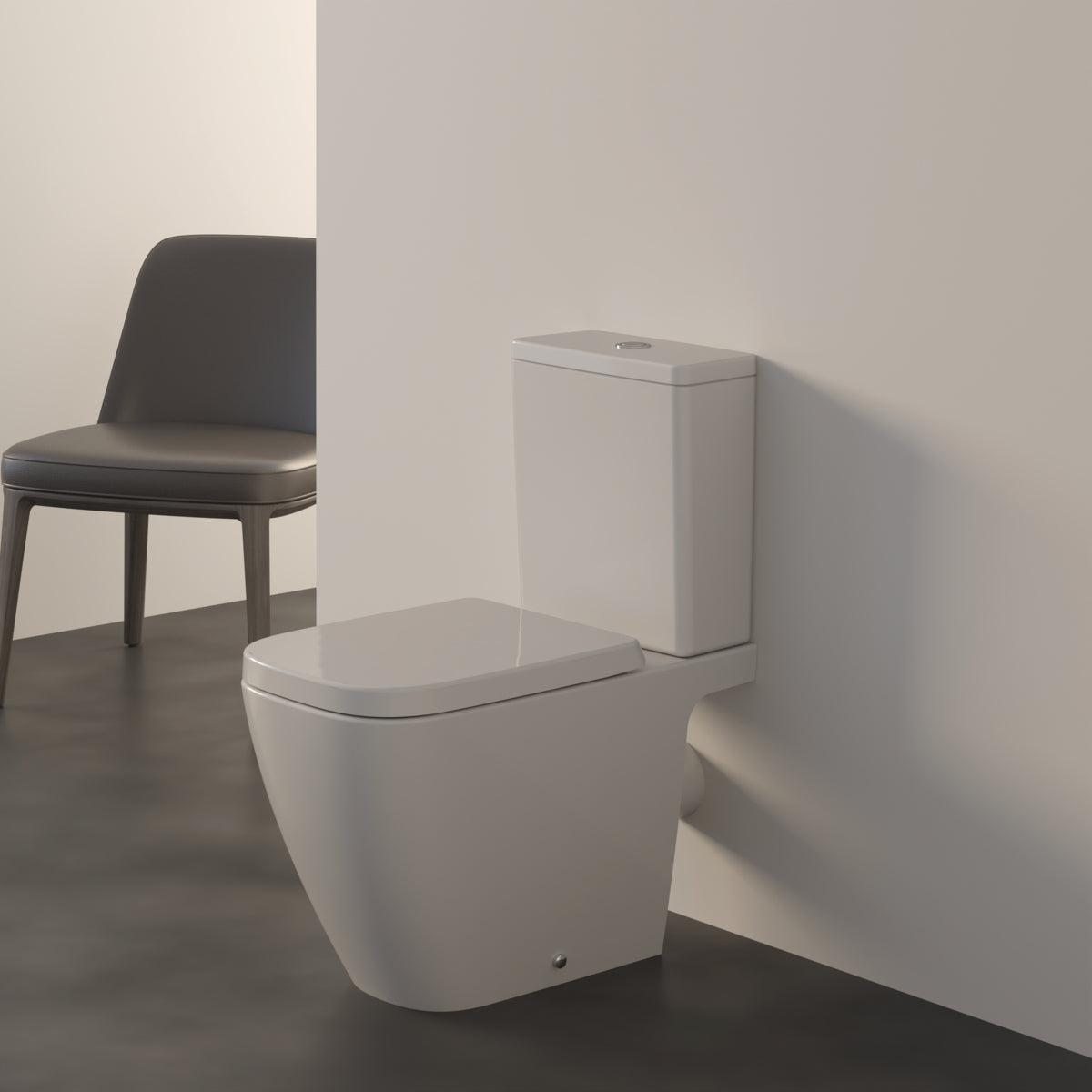 Стояща тоалетна чиния RimLS+ за WC комплект - i.life B - Бял - комплект с казанче и седалка