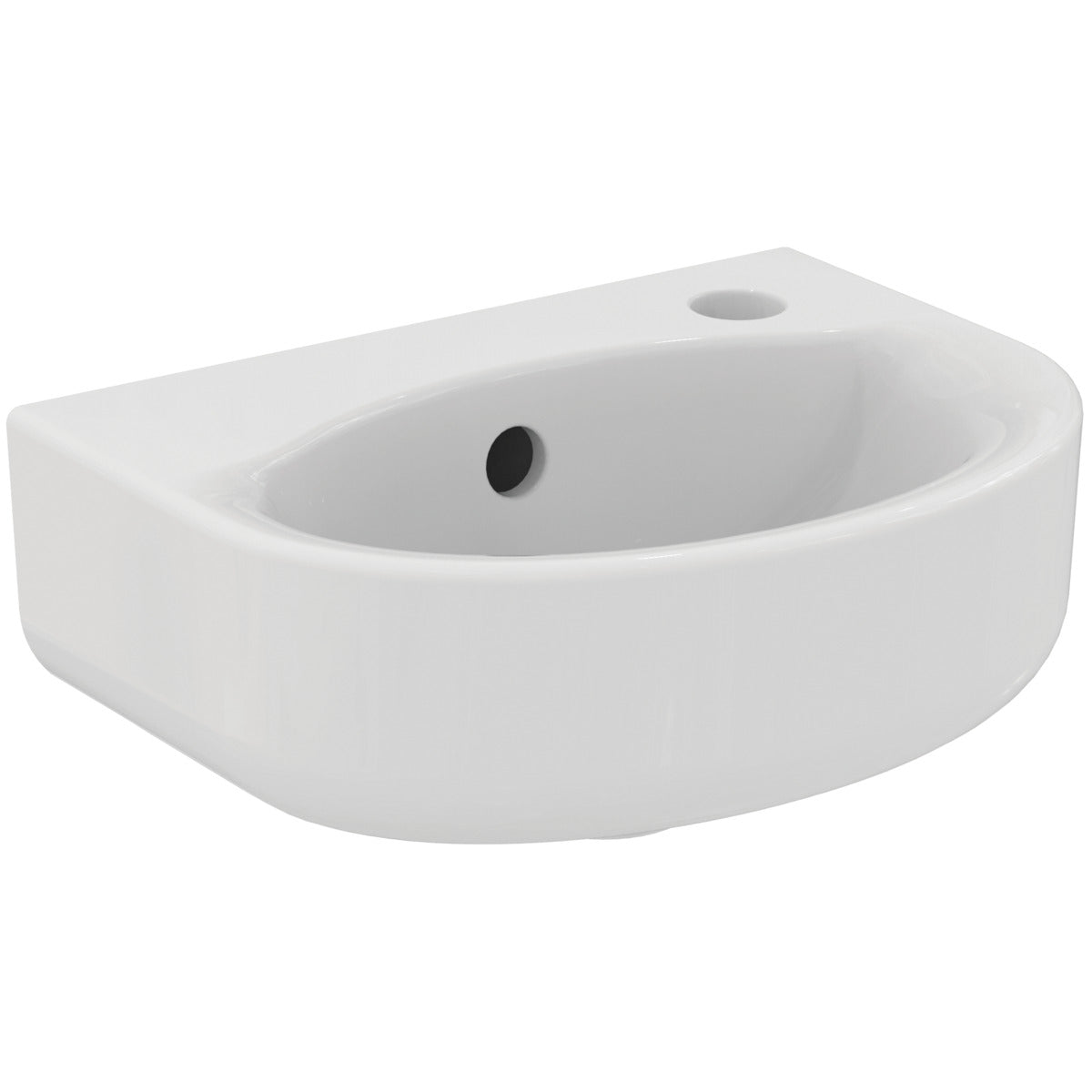 Малка мивка Arc 35 cm с отвор за смесител отдясно и преливник - Connect