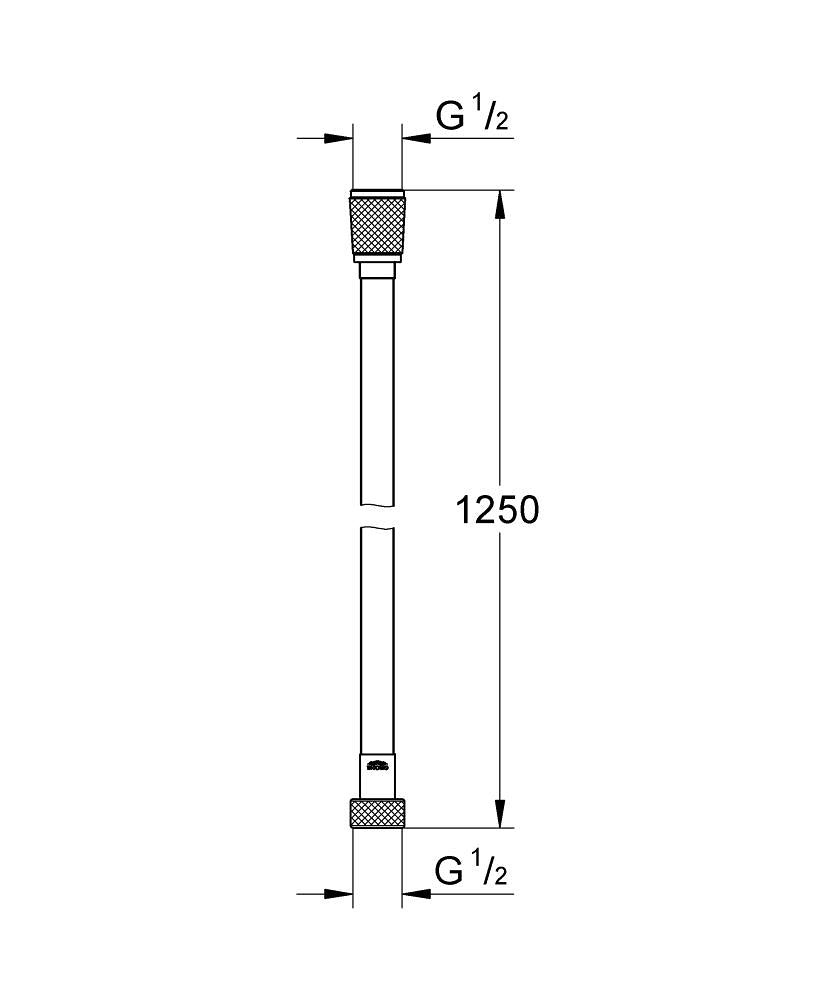 Аксесоар SilverFlex Twistfree Шлаух 1250 мм - чертеж с размери