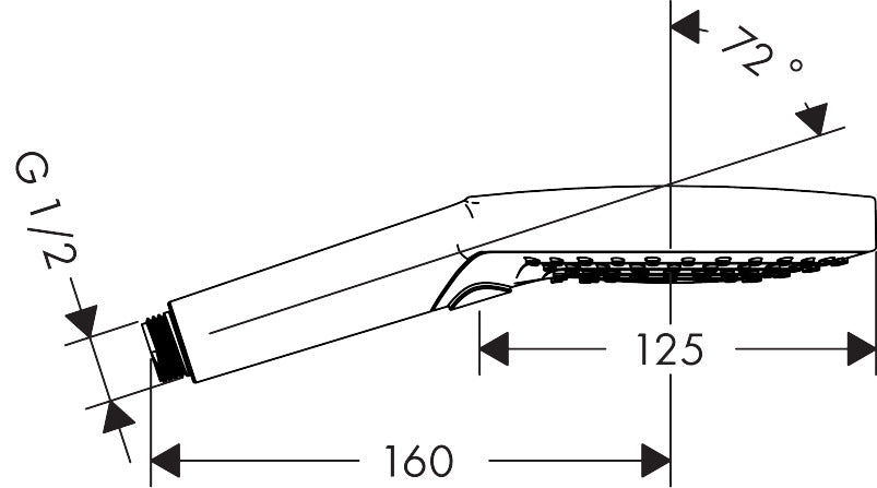 Raindance Select S 120 3jet - Ръчен душ - чертеж с размери