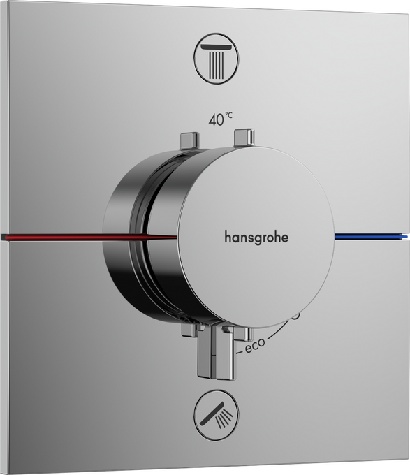 ShowerSelect Comfort Е — Термостатен смесител с две функции за вграждане