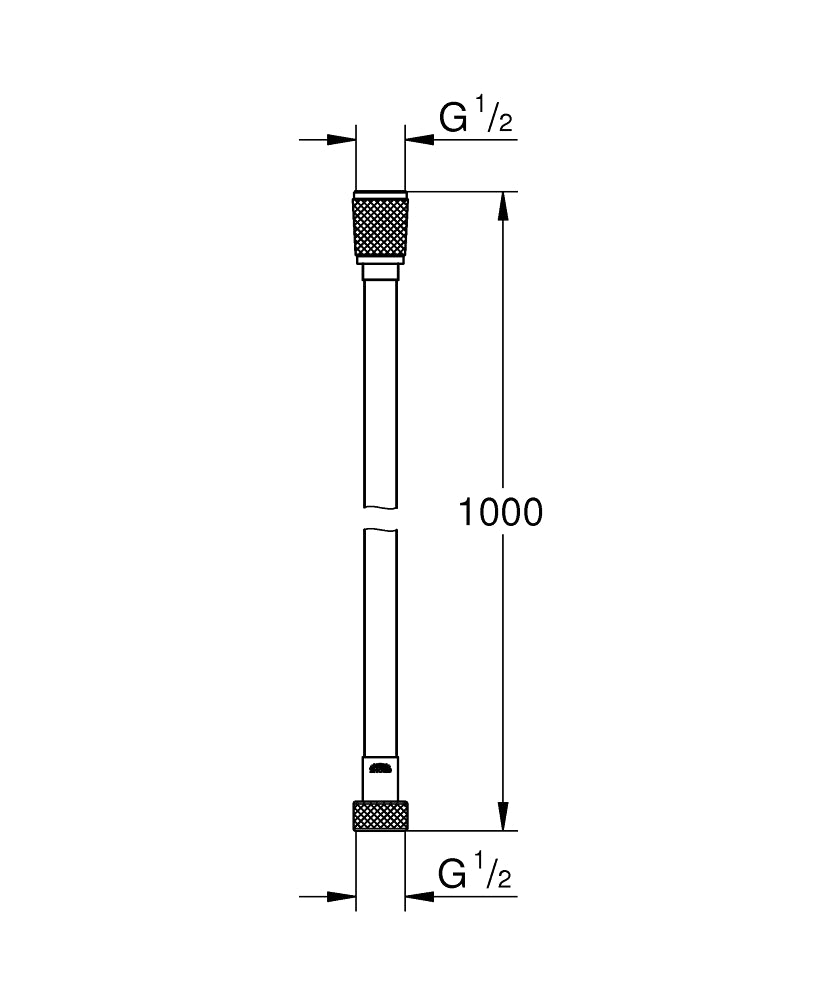 Шлаух 1 000 mm - GROHE - чертеж с размери