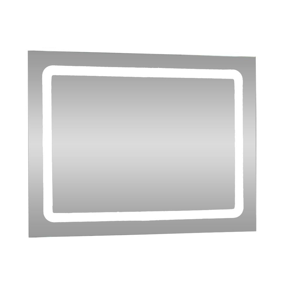 LED огледало за баня 300 с функция против запотяване и часовник, 60 × 80 см - Makena — снимка 1