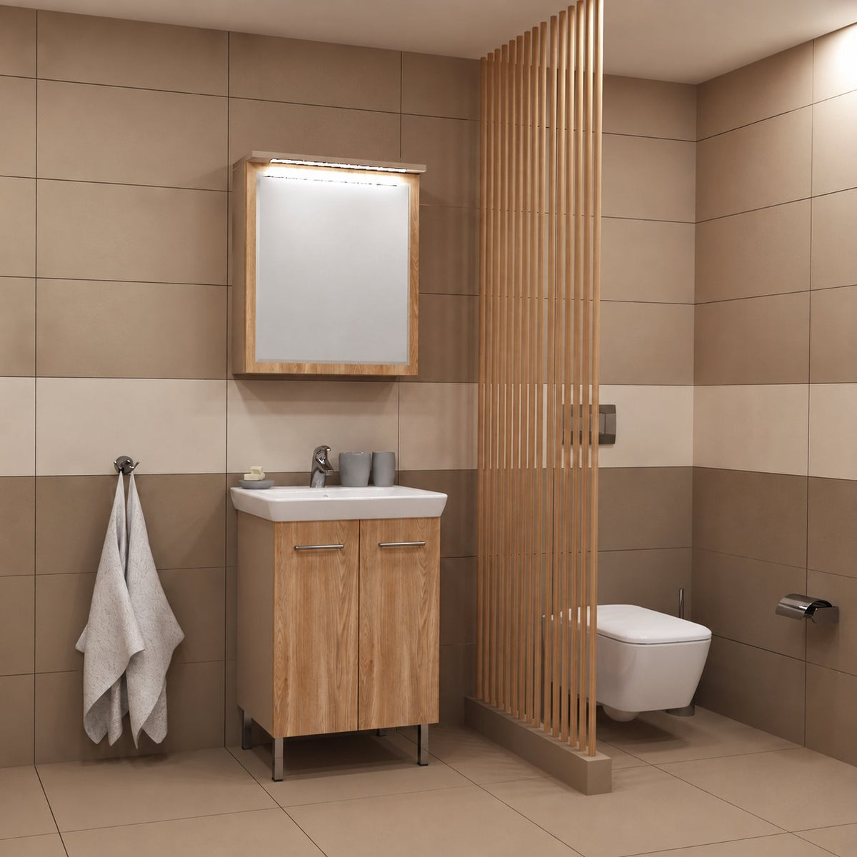 Visota 3732-upper — примерна композиция; продава се само Горен шкаф Мила 60 ПДЧ, ширина 50 см, дървесен декор - Visota