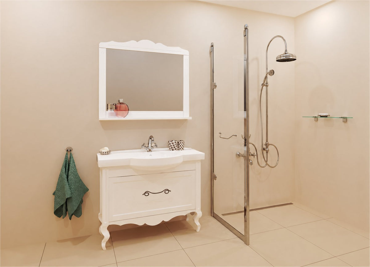 Visota 3352-lower — примерна композиция; продава се само Долен шкаф с мивка Диана 100, ширина 100 см, бял гланц - Visota