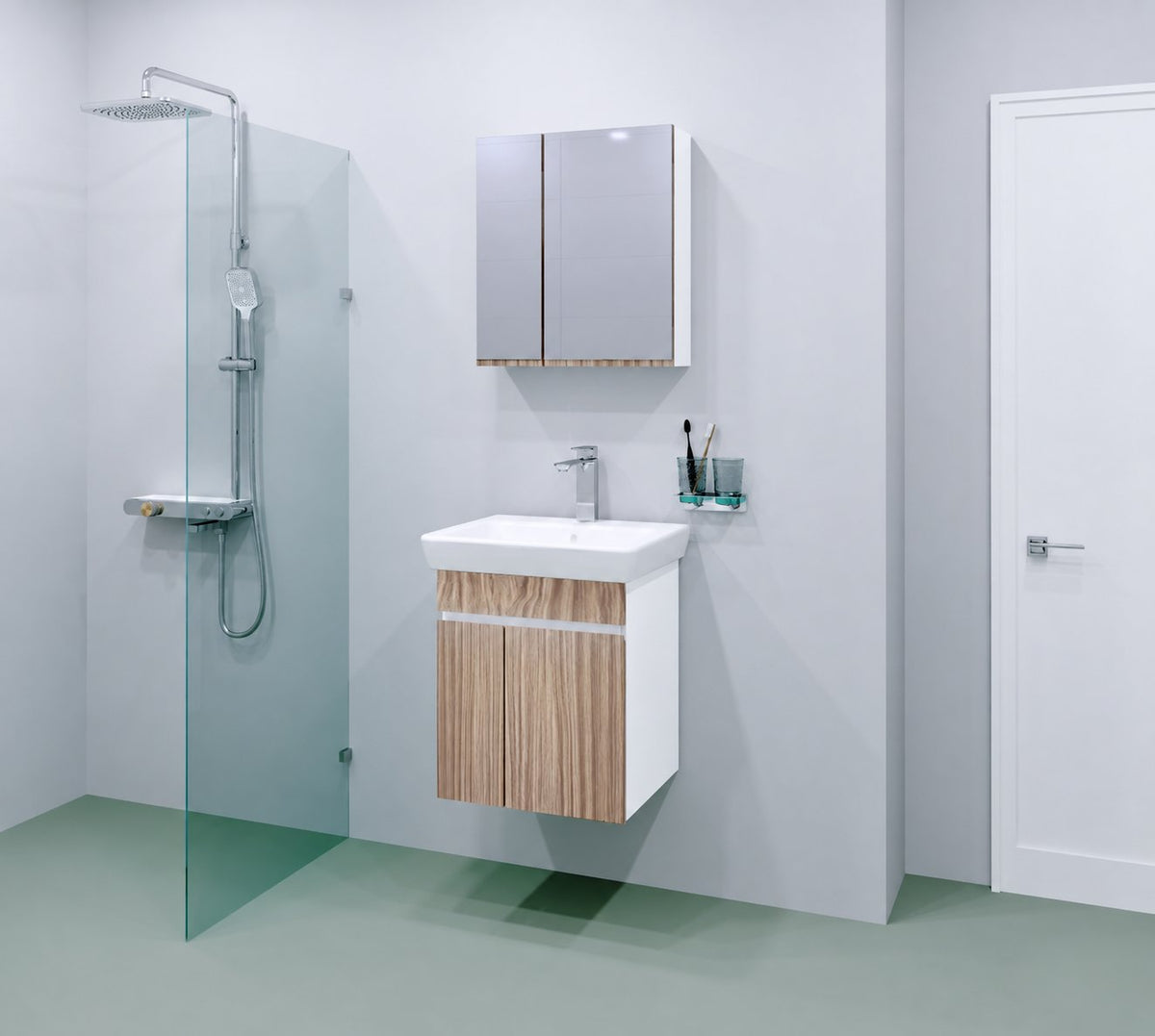 Visota 4315-upper — примерна композиция; продава се само Горен шкаф Мина 55 PVC №14, ширина 55 см, бял / HPL №14 - Visota