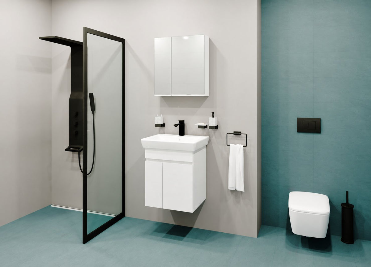 Visota 2456-upper — примерна композиция; продава се само Горен шкаф МИНА 55 PVC, ширина 55 см, бял гланц - Visota