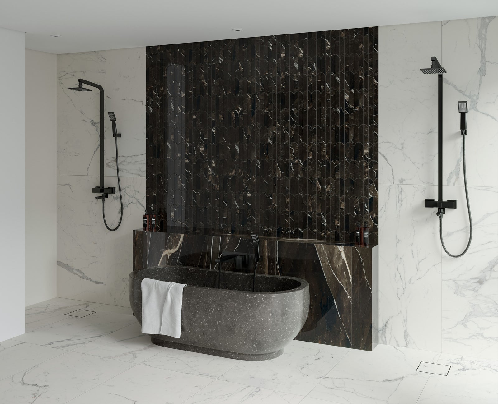 Allmarble room — Calacatta Black, Statuario