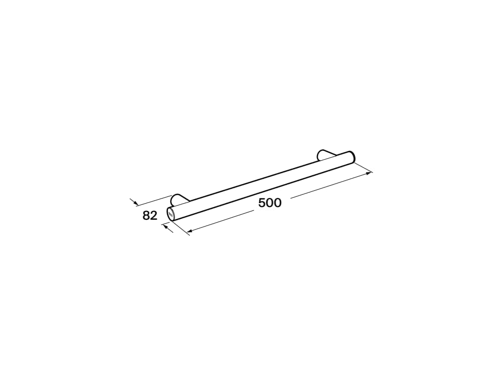 Права дръжка за баня 50x8 cm - Access Design - чертеж с размери