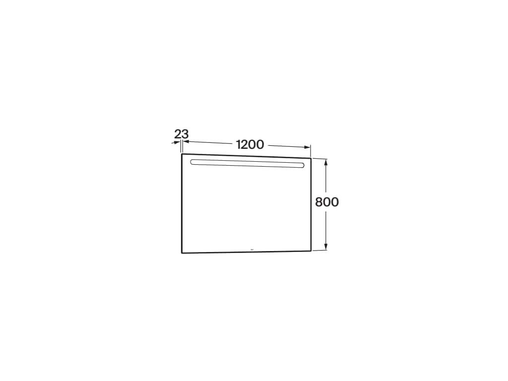 Правоъгълно огледало с горно осветление 120x80 cm - Eidos - чертеж с размери