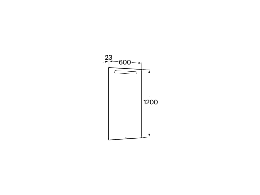 Правоъгълно огледало с горно осветление 60x120 cm - Eidos - чертеж с размери