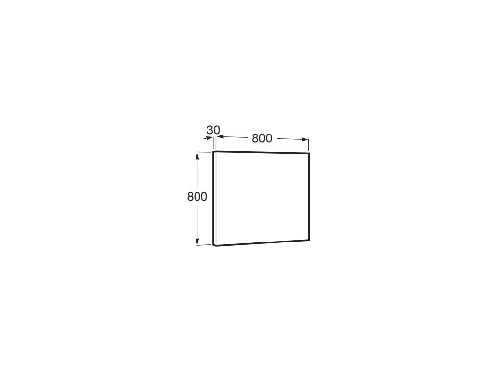 Огледало с амбиентно LED осветление 80x80 cm - Luna - чертеж с размери