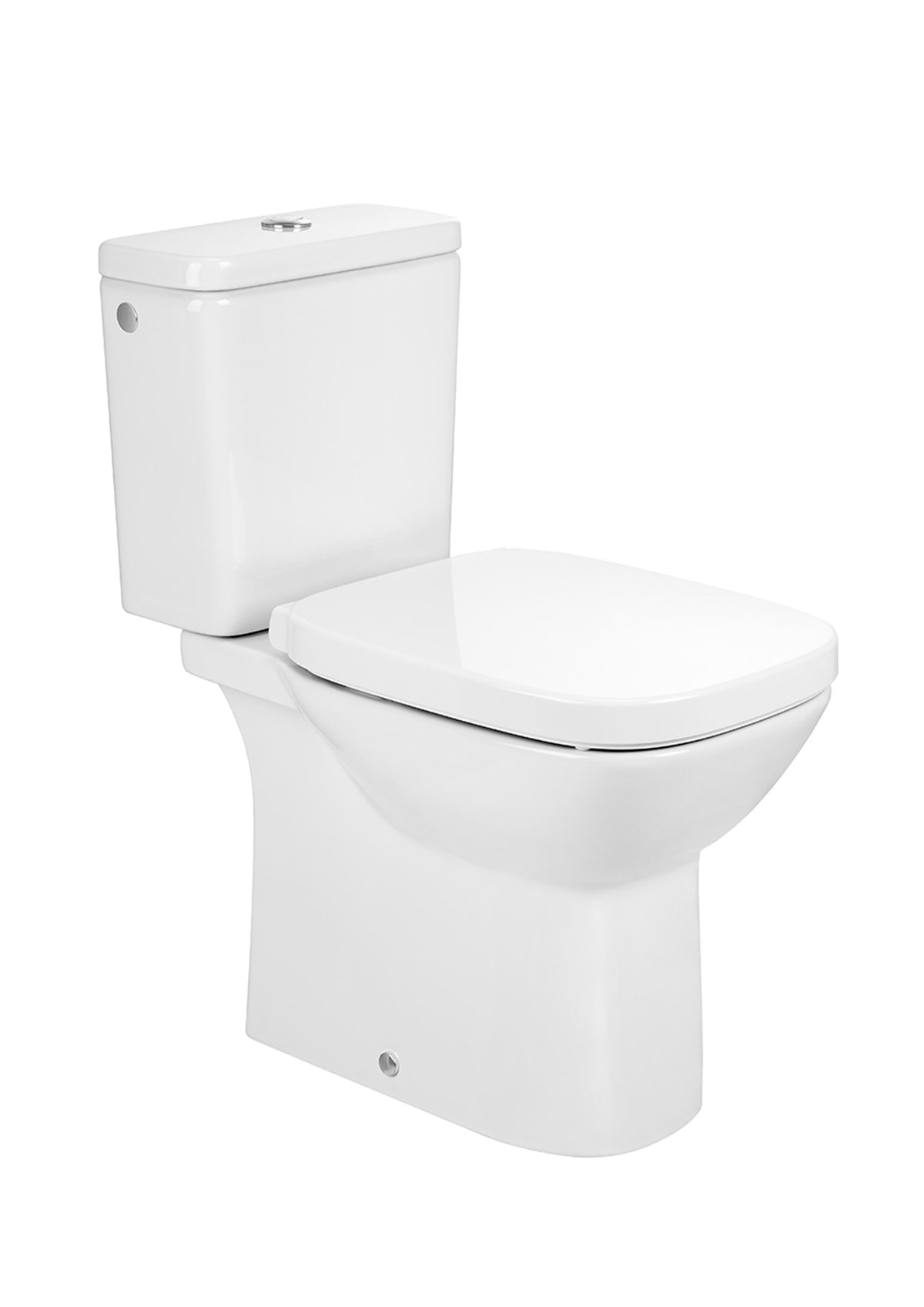 SQUARE - тоалетна чиния за моноблок, с двойно оттичане, Rimless - Debba