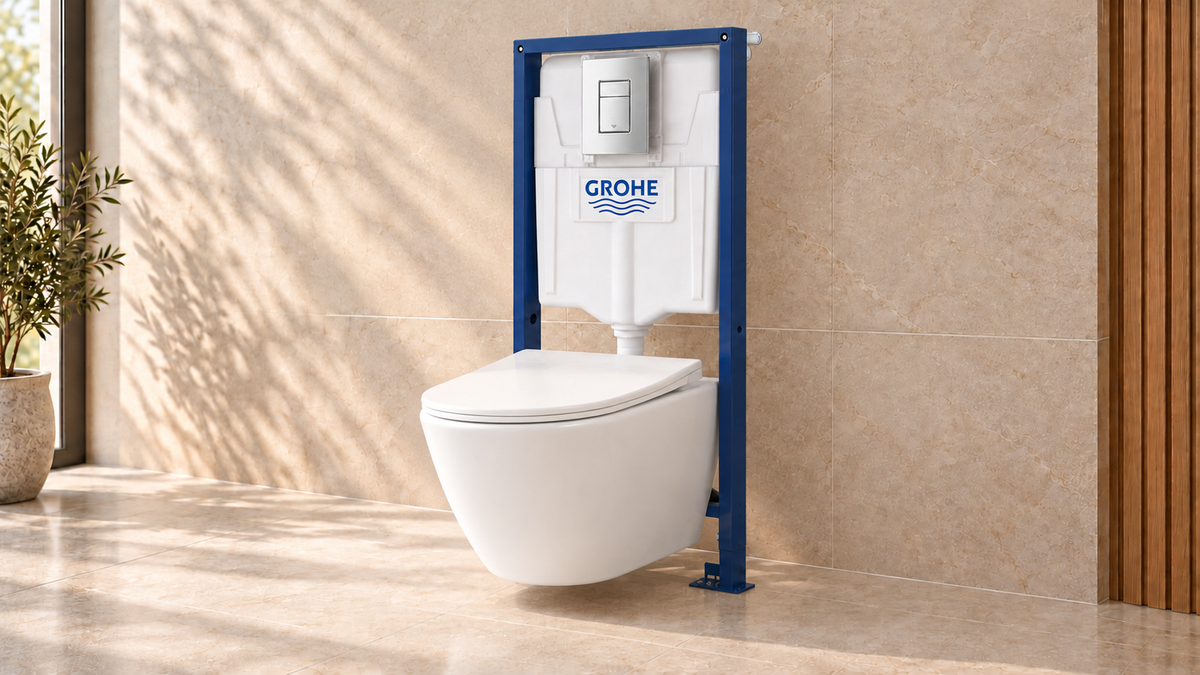 Комплект GROHE Rapid SL + Cascada Comet — структура с бутон и тоалетна със седалка — снимка 1