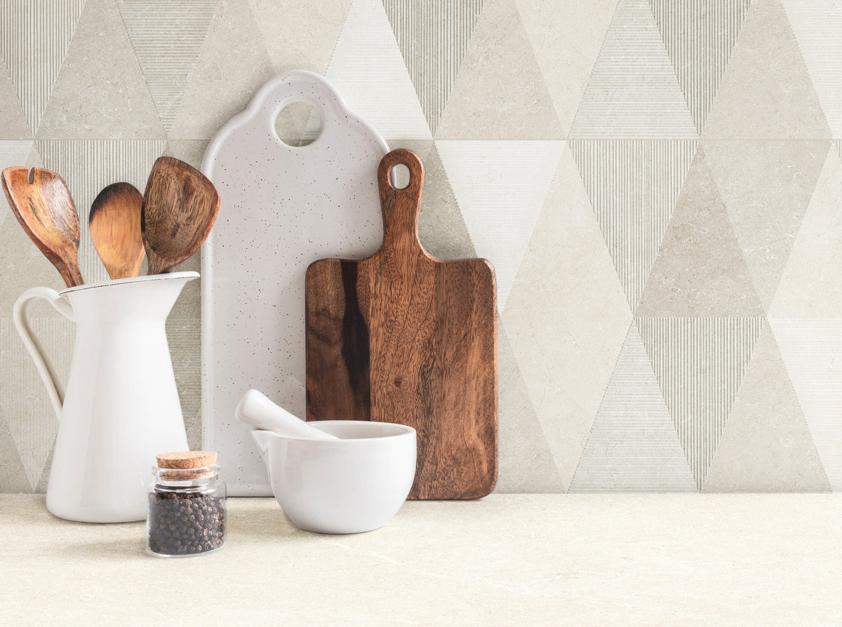 Limestone - Stone Ivory Satin, Wall Losanga Touch