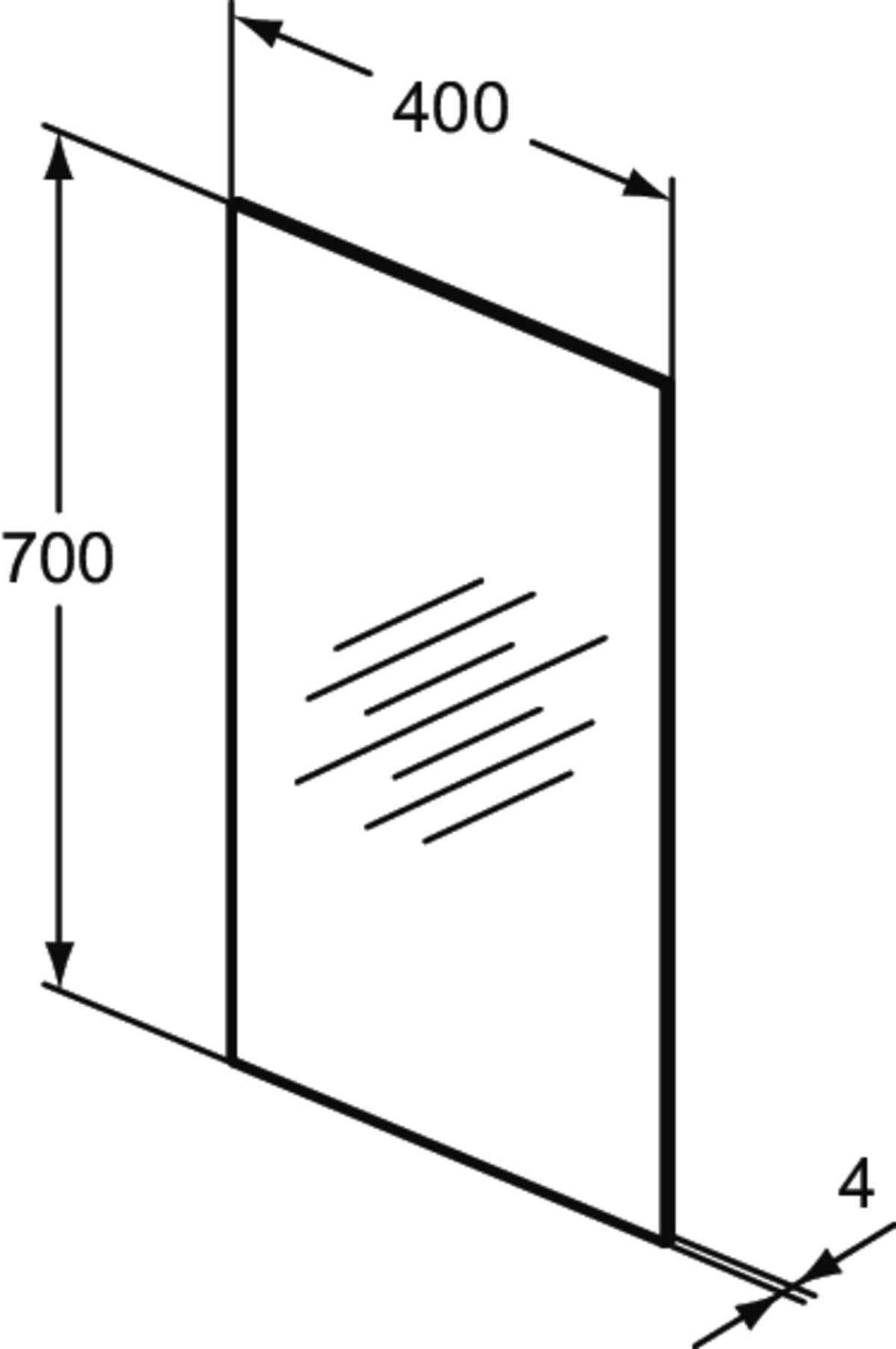 Огледало Eco 40x70 cm - Mirror&Light - чертеж с размери