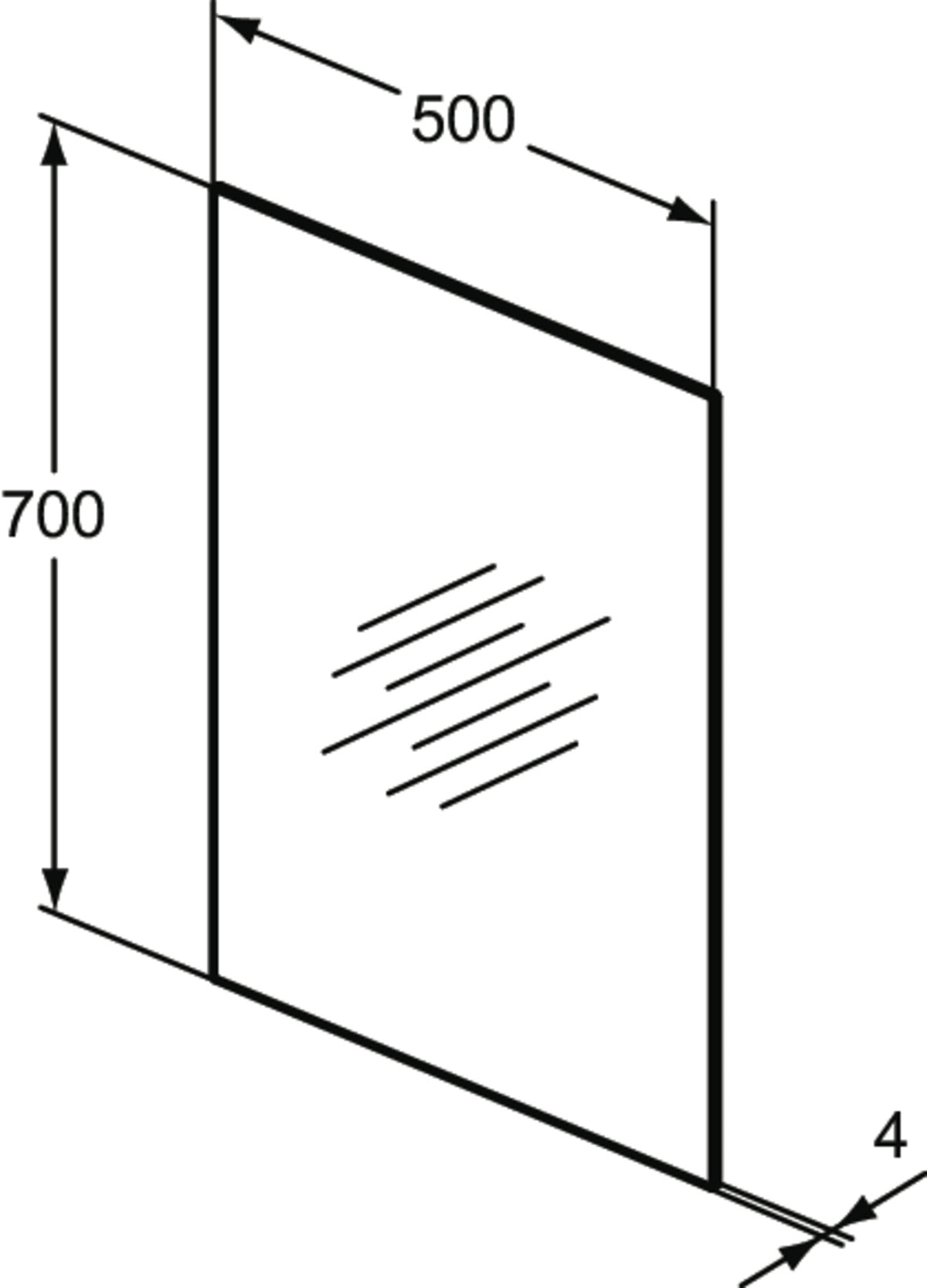 Огледало Eco 50x70 cm - Mirror&Light - чертеж с размери