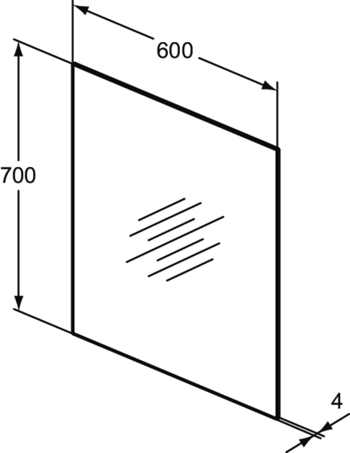 Огледало Eco 60x70 cm - Mirror&Light - чертеж с размери