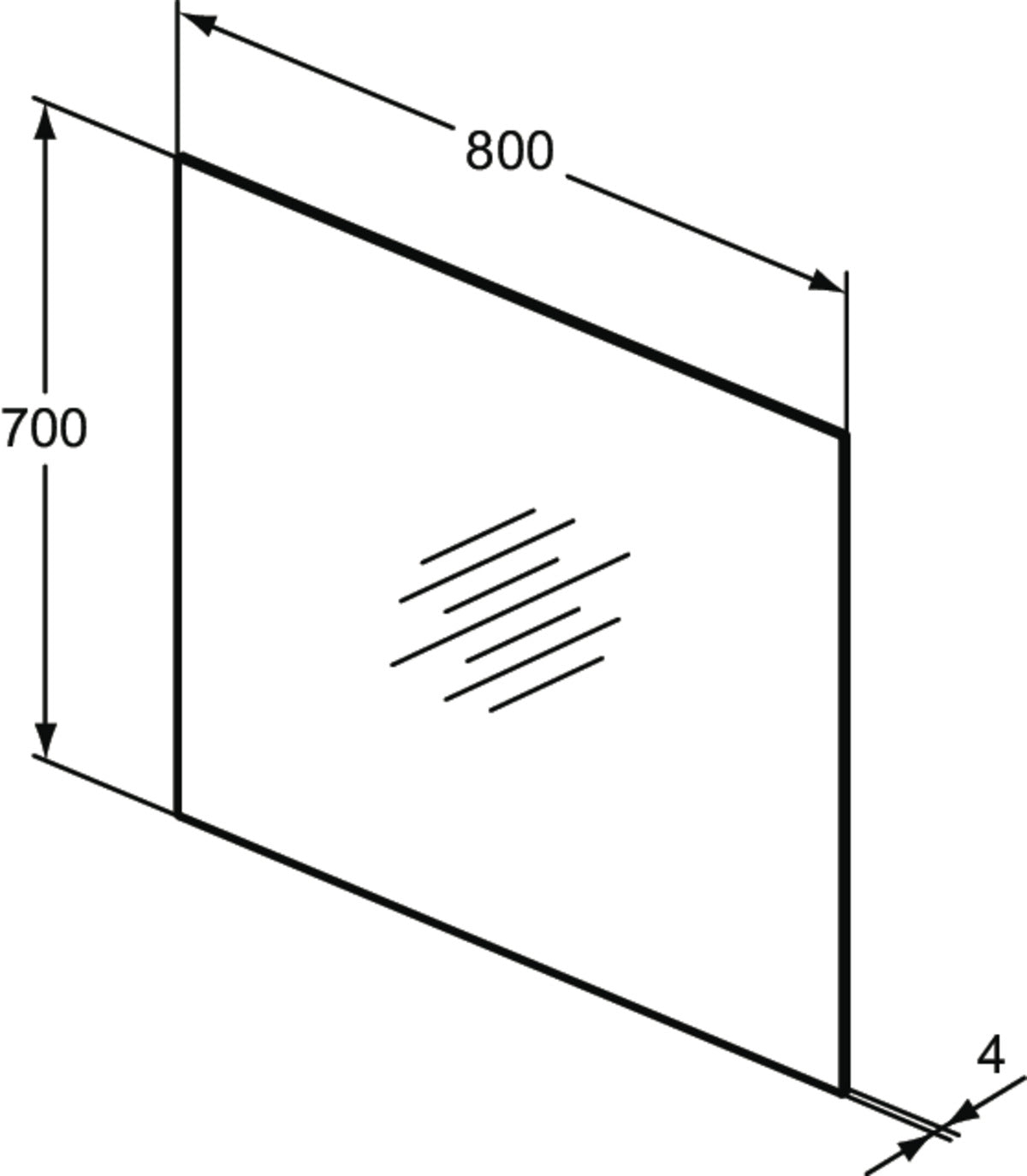 Огледало Eco 80x70 cm - Mirror&Light - чертеж с размери