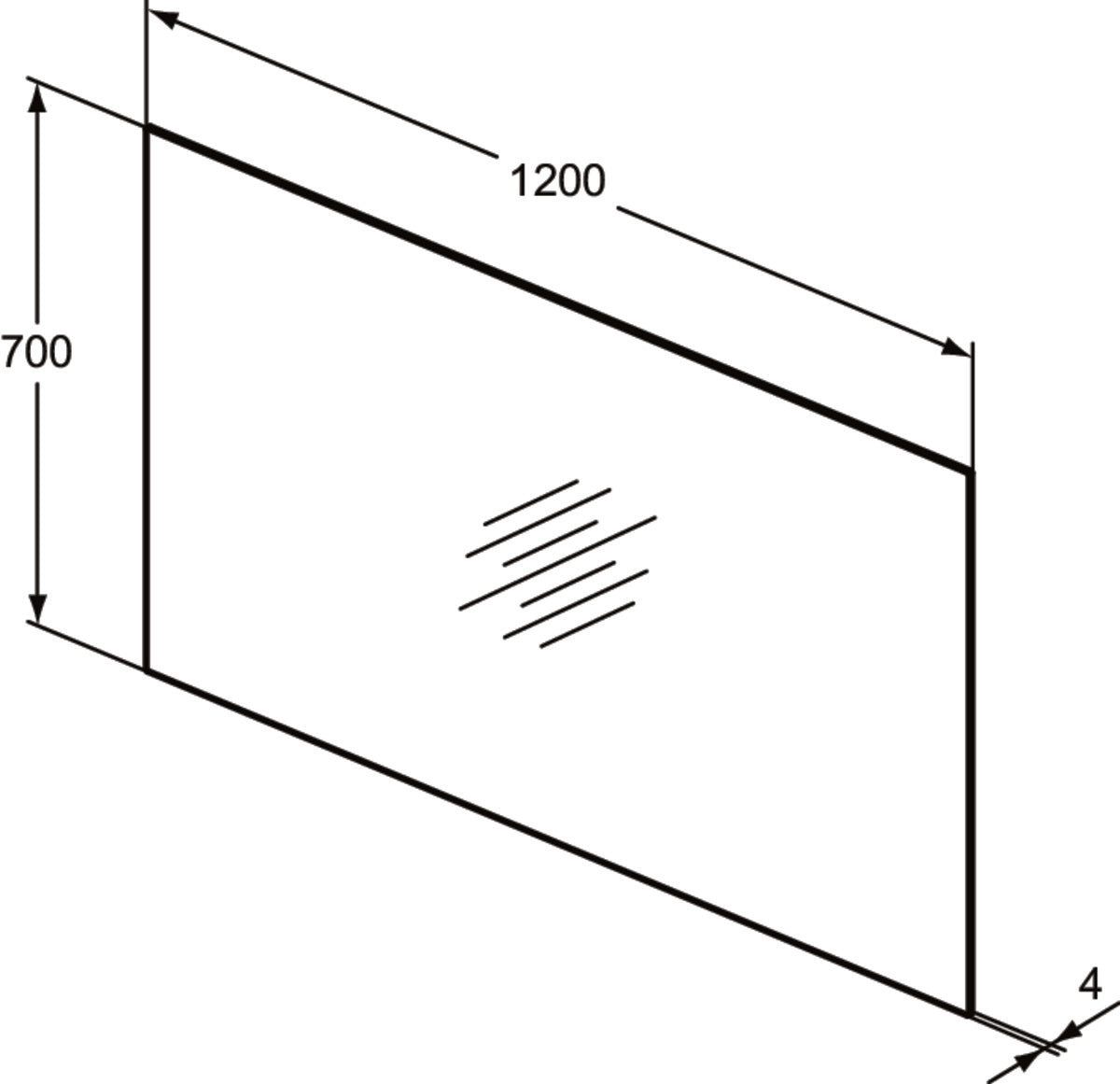 Огледало Eco 120x70 cm - Mirror&Light - чертеж с размери